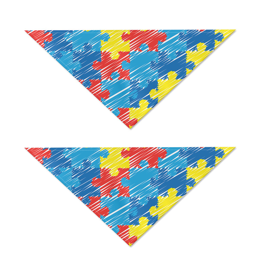 Autism Awareness Drawing Puzzle Print Dog Bandana