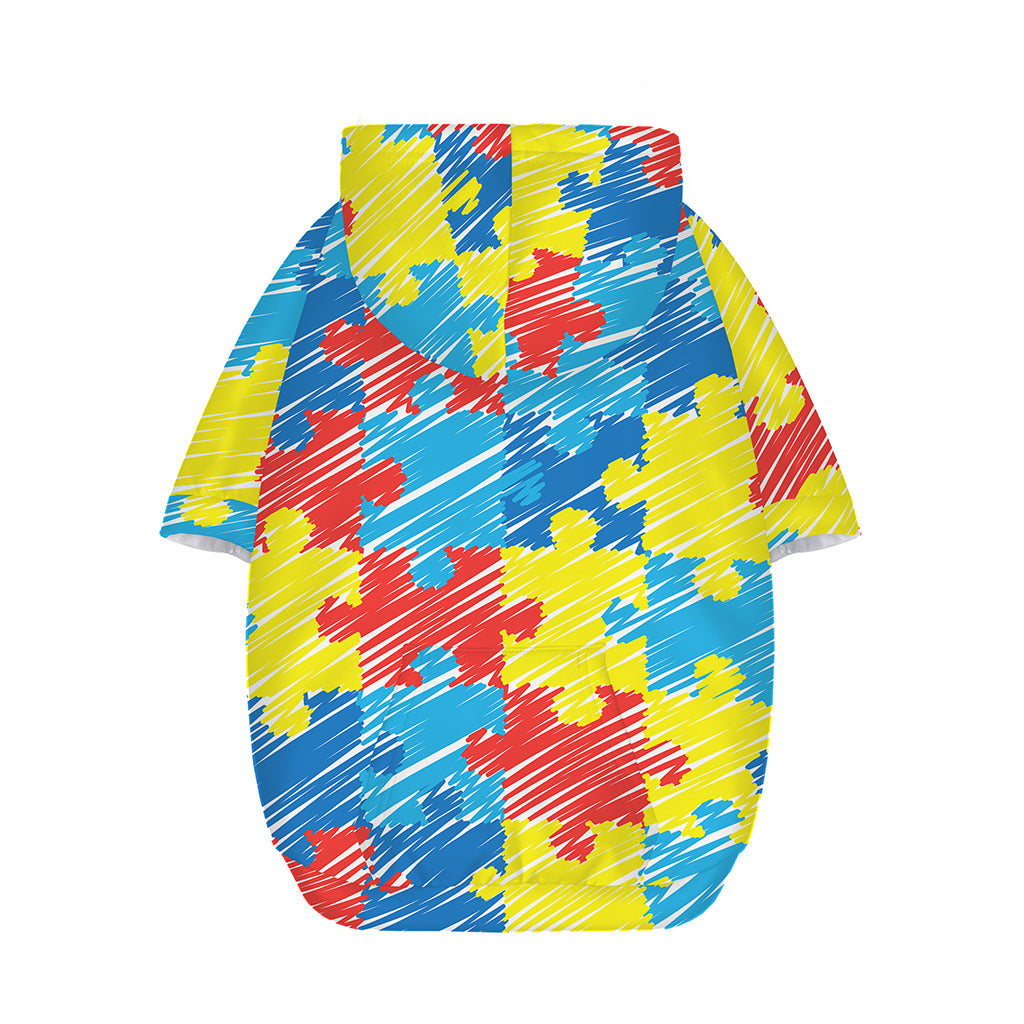 Autism Awareness Drawing Puzzle Print Dog Zip Up Hoodie