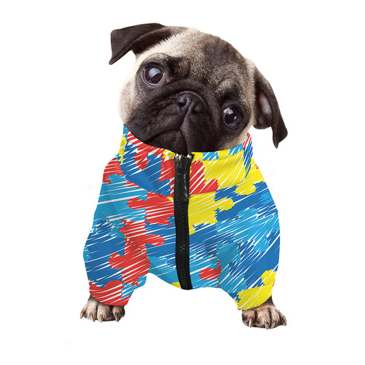 Autism Awareness Drawing Puzzle Print Dog Zip Up Jacket