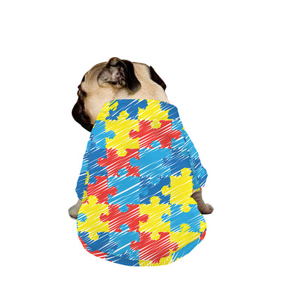 Autism Awareness Drawing Puzzle Print Dog Zip Up Jacket