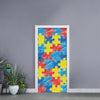 Autism Awareness Drawing Puzzle Print Door Sticker