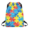Autism Awareness Drawing Puzzle Print Drawstring Backpack