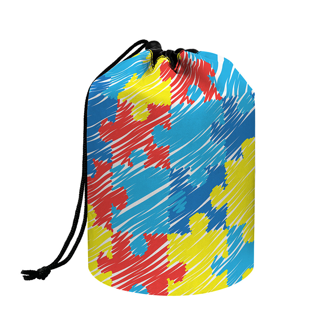 Autism Awareness Drawing Puzzle Print Drawstring Makeup Bag