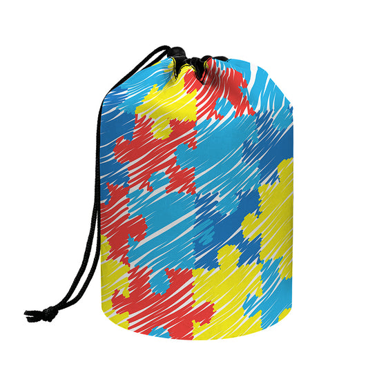 Autism Awareness Drawing Puzzle Print Drawstring Makeup Bag