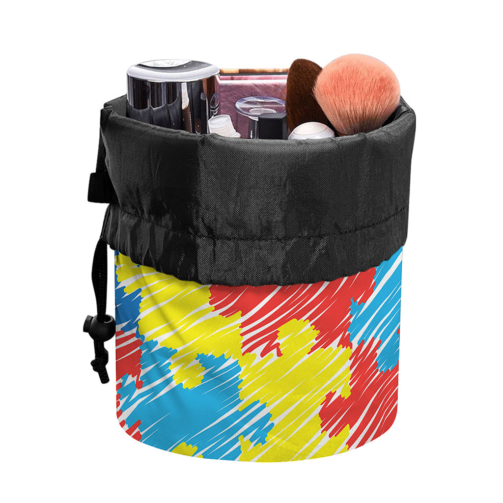 Autism Awareness Drawing Puzzle Print Drawstring Makeup Bag