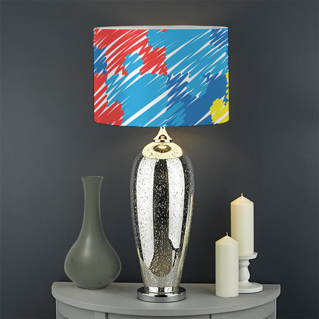 Autism Awareness Drawing Puzzle Print Drum Lamp Shade