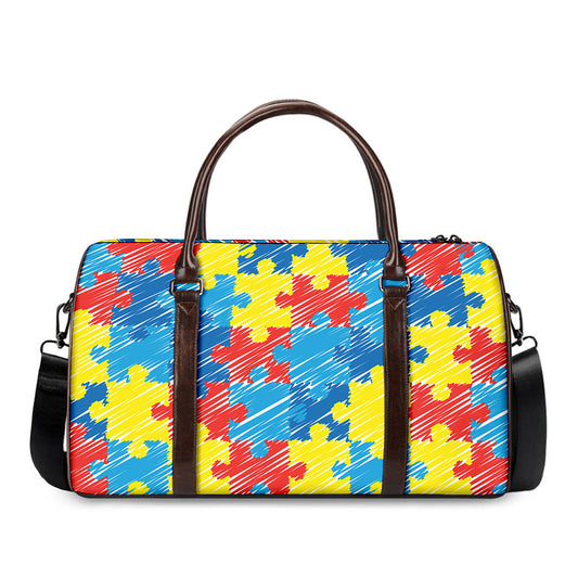 Autism Awareness Drawing Puzzle Print Duffle Bag