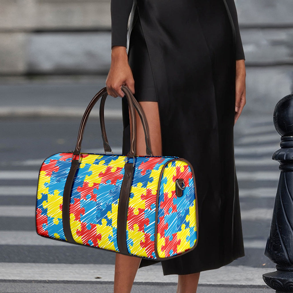 Autism Awareness Drawing Puzzle Print Duffle Bag