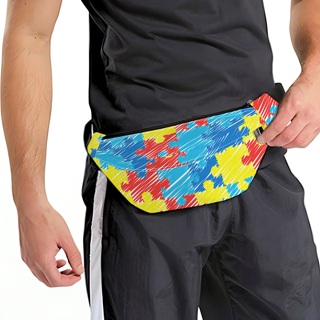Autism Awareness Drawing Puzzle Print Fanny Pack