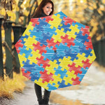 Autism Awareness Drawing Puzzle Print Foldable Umbrella