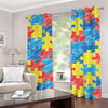 Autism Awareness Drawing Puzzle Print Grommet Curtains