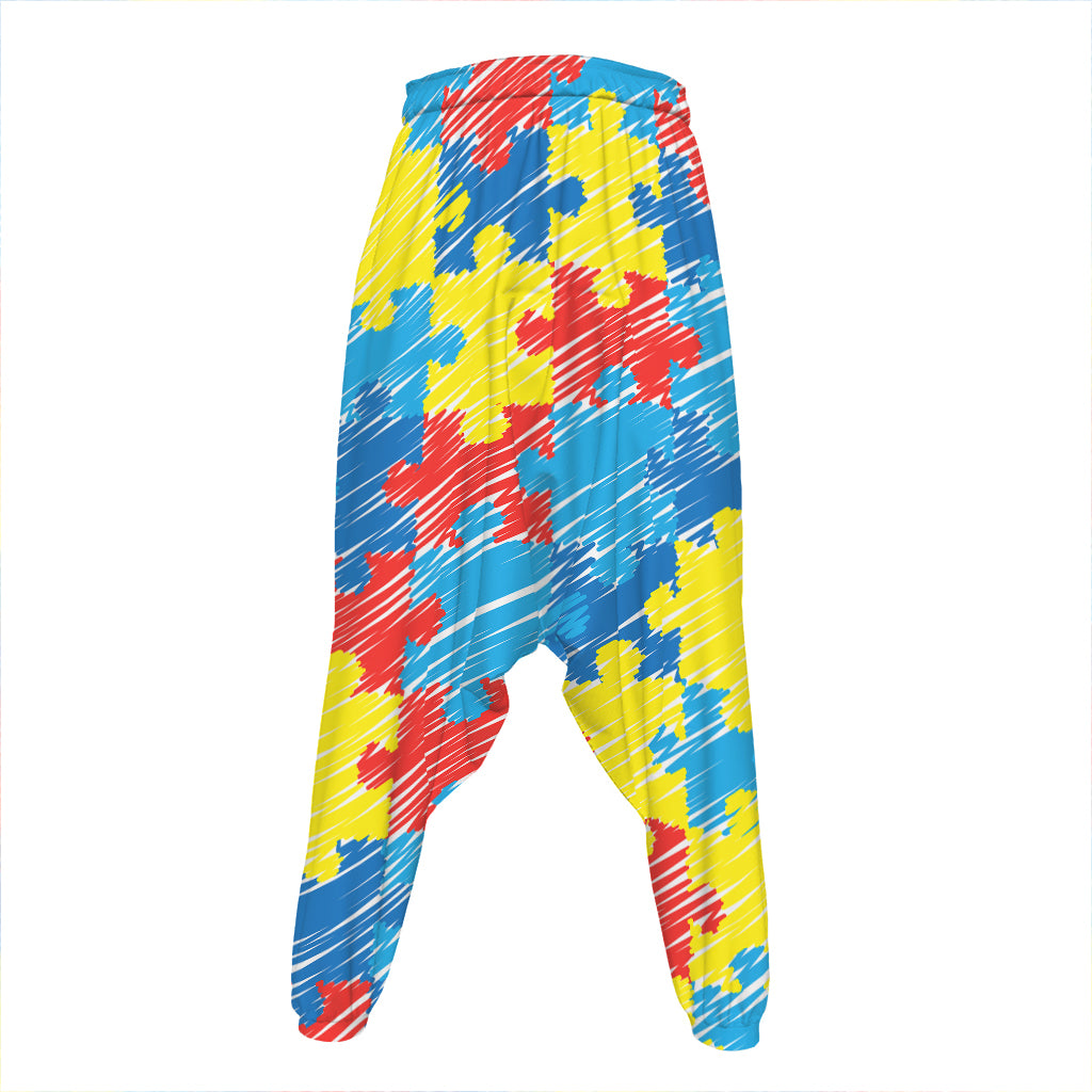 Autism Awareness Drawing Puzzle Print Hammer Pants