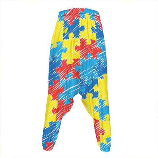 Autism Awareness Drawing Puzzle Print Hammer Pants