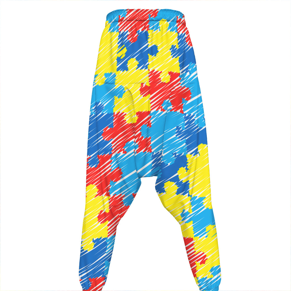 Autism Awareness Drawing Puzzle Print Hammer Pants