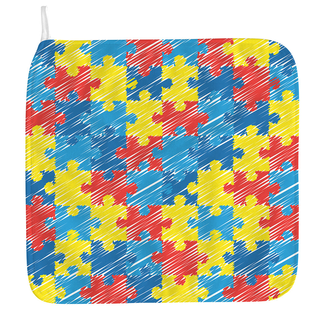 Autism Awareness Drawing Puzzle Print Hand Towel