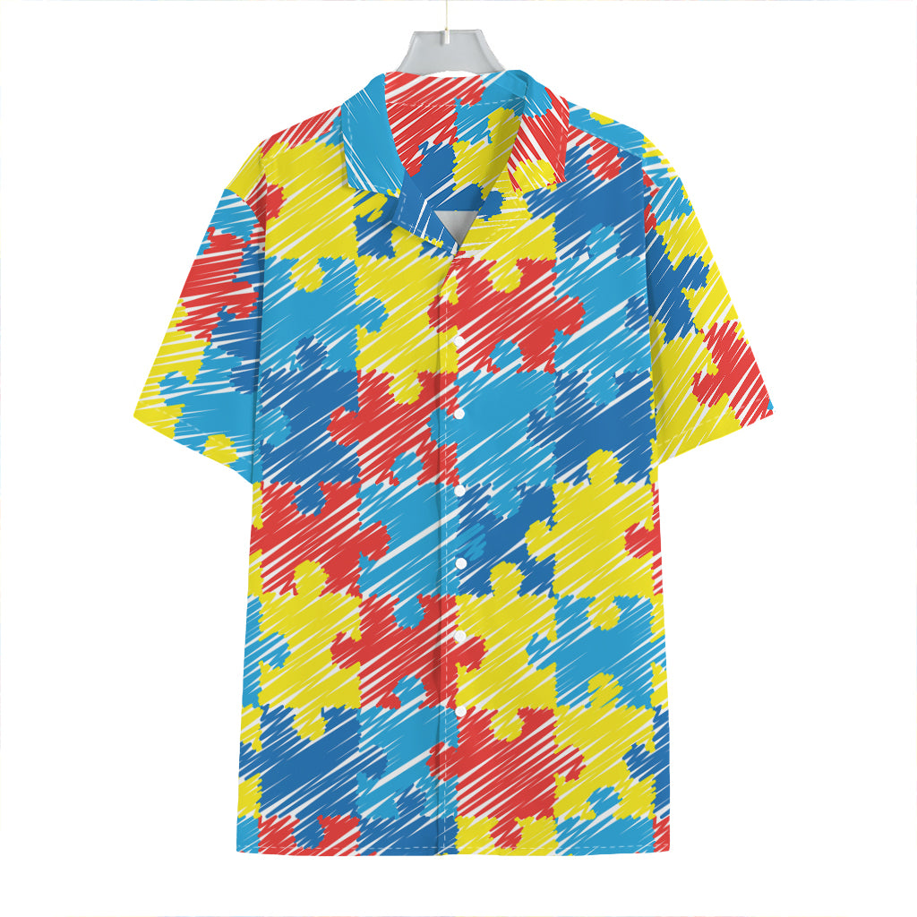 Autism Awareness Drawing Puzzle Print Hawaiian Shirt