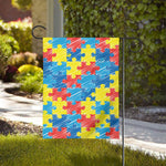 Autism Awareness Drawing Puzzle Print House Flag