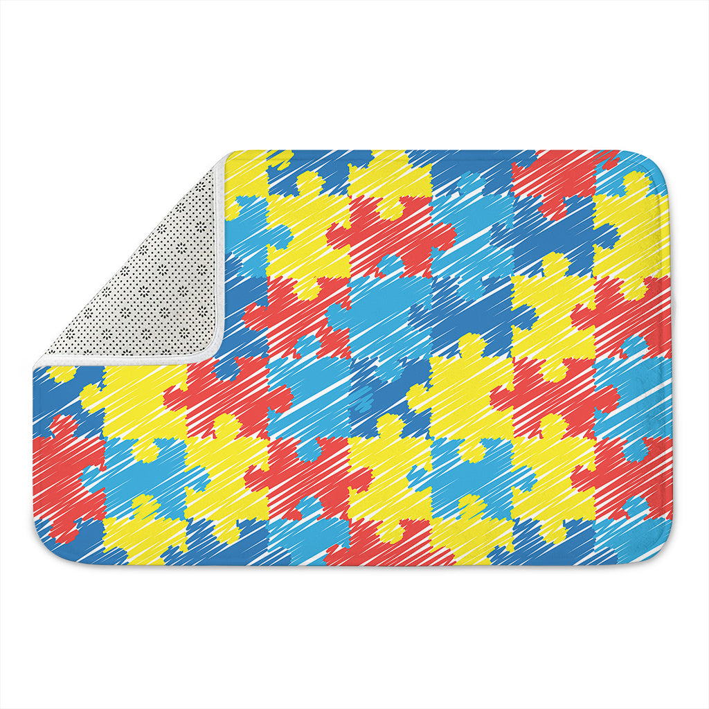 Autism Awareness Drawing Puzzle Print Indoor Door Mat