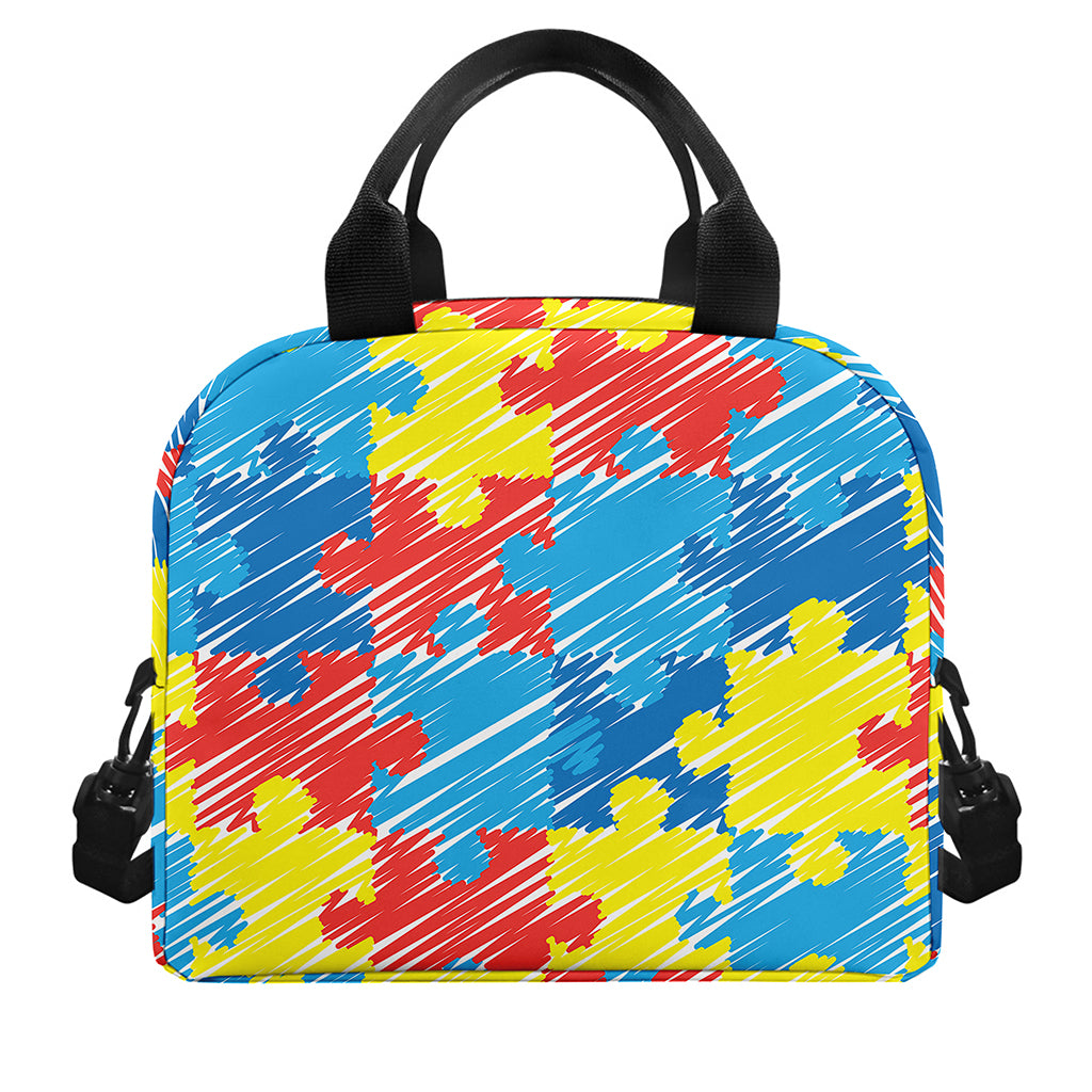 Autism Awareness Drawing Puzzle Print Insulated Lunch Bag