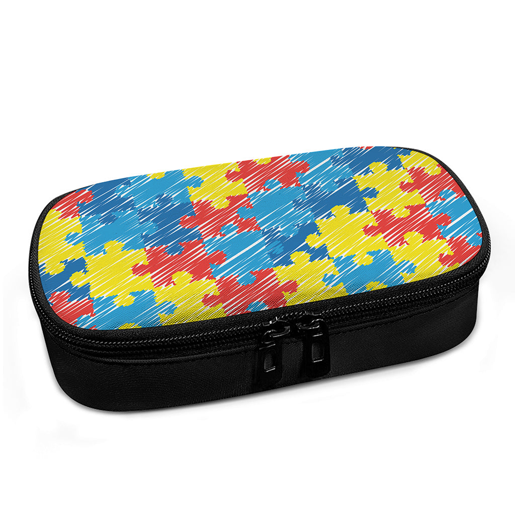 Autism Awareness Drawing Puzzle Print Insulin Cooler Travel Case