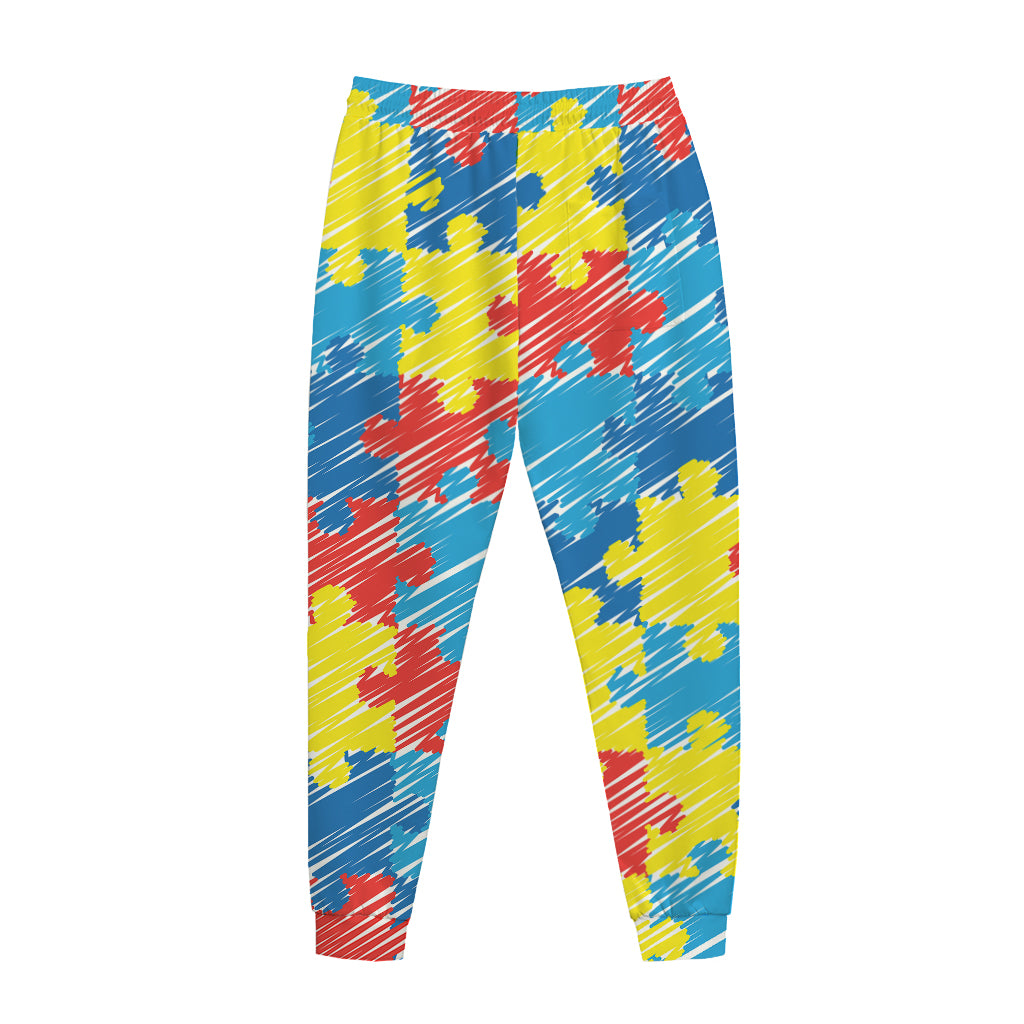 Autism Awareness Drawing Puzzle Print Jogger Pants