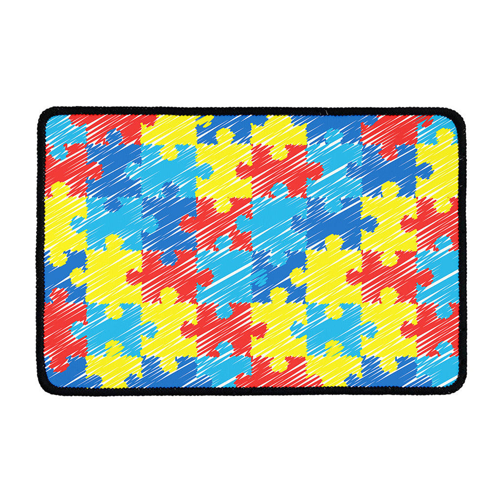 Autism Awareness Drawing Puzzle Print Kitchen Mat