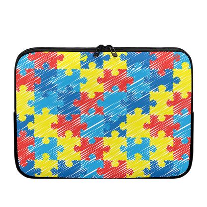 Autism Awareness Drawing Puzzle Print Laptop Sleeve