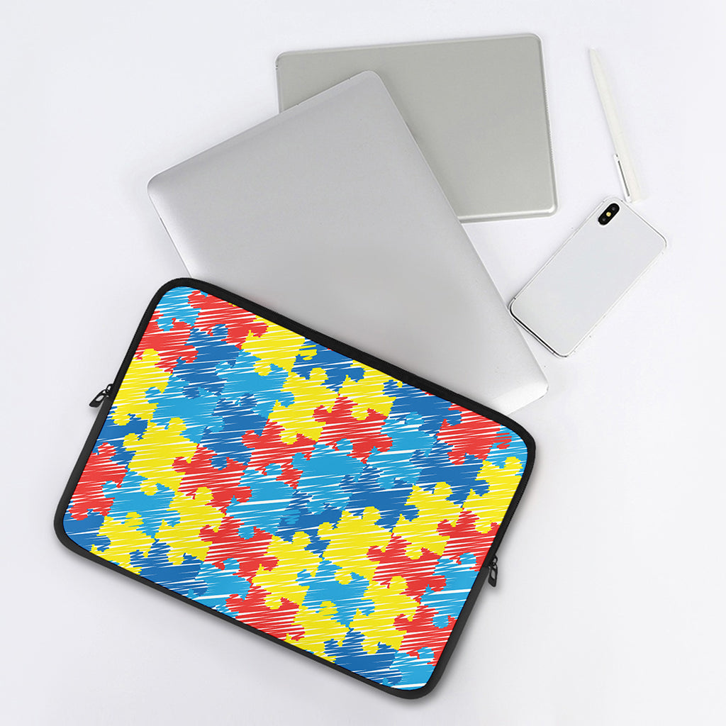 Autism Awareness Drawing Puzzle Print Laptop Sleeve