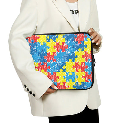 Autism Awareness Drawing Puzzle Print Laptop Sleeve