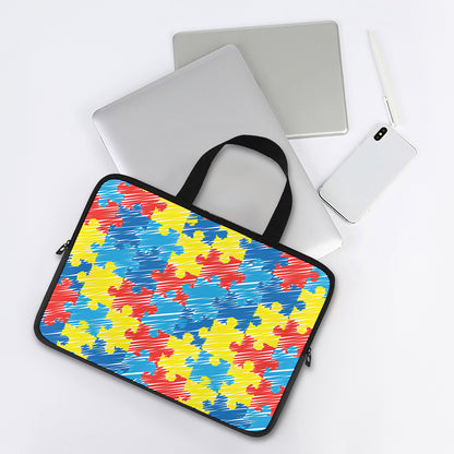 Autism Awareness Drawing Puzzle Print Laptop Sleeve With Handle