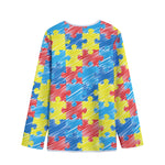 Autism Awareness Drawing Puzzle Print Long Sleeve Short Coat