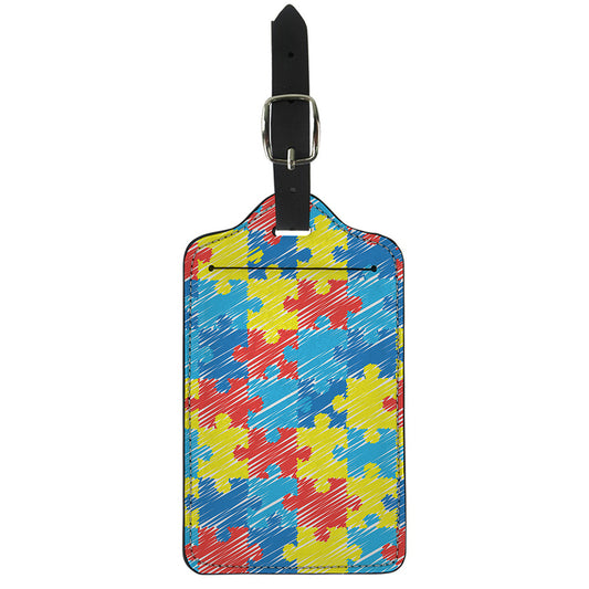 Autism Awareness Drawing Puzzle Print Luggage Tag