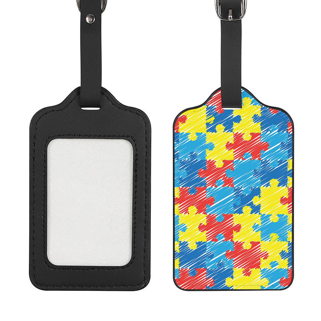 Autism Awareness Drawing Puzzle Print Luggage Tag