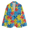 Autism Awareness Drawing Puzzle Print Men's Blazer