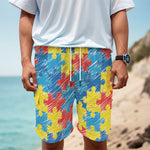 Autism Awareness Drawing Puzzle Print Men's Cargo Shorts