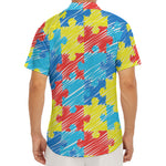 Autism Awareness Drawing Puzzle Print Men's Deep V-Neck Shirt