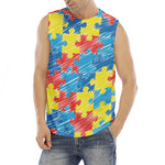 Autism Awareness Drawing Puzzle Print Men's Fitness Tank Top