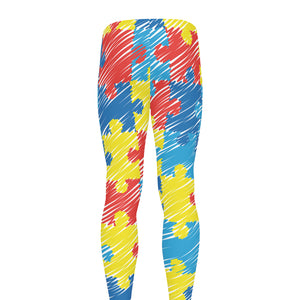 Autism Awareness Drawing Puzzle Print Men's leggings