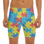 Autism Awareness Drawing Puzzle Print Men's Long Boxer Briefs