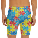 Autism Awareness Drawing Puzzle Print Men's Long Boxer Briefs