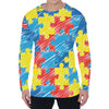 Autism Awareness Drawing Puzzle Print Men's Long Sleeve T-Shirt