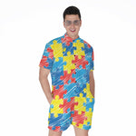 Autism Awareness Drawing Puzzle Print Men's Rompers