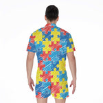 Autism Awareness Drawing Puzzle Print Men's Rompers