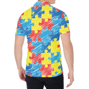 Autism Awareness Drawing Puzzle Print Men's Shirt