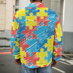 Autism Awareness Drawing Puzzle Print Men's Shirt Jacket