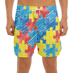 Autism Awareness Drawing Puzzle Print Men's Split Running Shorts