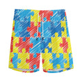 Autism Awareness Drawing Puzzle Print Men's Athletic Shorts