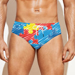 Autism Awareness Drawing Puzzle Print Men's Swim Briefs