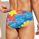 Autism Awareness Drawing Puzzle Print Men's Swim Briefs