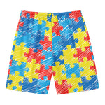 Autism Awareness Drawing Puzzle Print Men's Swim Trunks